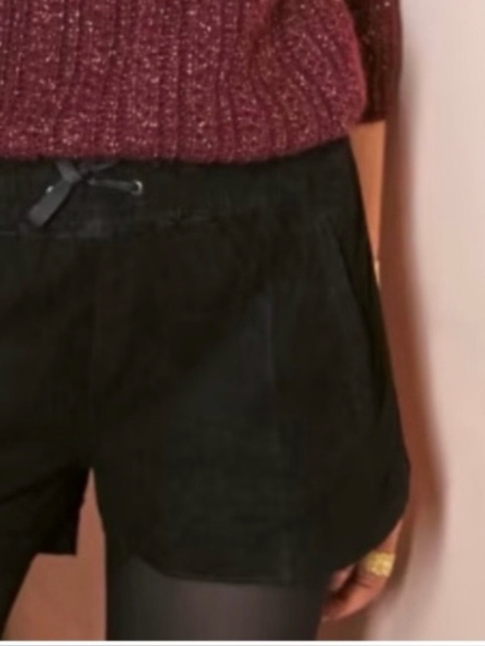 Sezane Black leather Shorts NWT